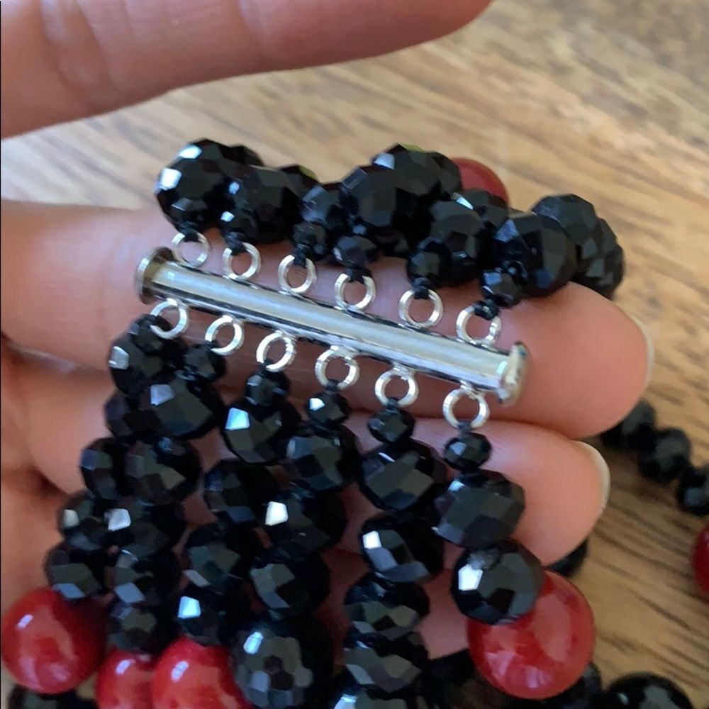 Black And Red Multi Strand Bracelet - image 4